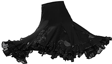 Sharplace Latin Tanz Damen Maxirock Knielang Tanzrock Zigeuner Sommerkleid Bauchtanz Rock Tanzen Kostüm Walzer Tango, Big Swing Langer Rock Festival Performance Kleidung für Frauen Mädchen