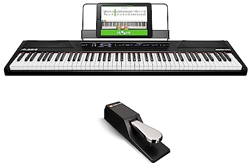 Alesis Recital - 88-Tasten Einsteiger Digital Piano Keyboard mit halbgewichteten Tasten & M-Audio SP-2 - Universal Sustain Pedal mit Piano Style Action, das ideale Zubehör für MIDI-Keyboards
