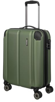 Travelite Bordtrolley Handgepäck Koffer, 4 Rollen, Dehnfalte + Aufsteckfunktion, City, Hartschalen Trolley klein mit kratzfester Oberfläche, 55 cm, 40-45 Liter