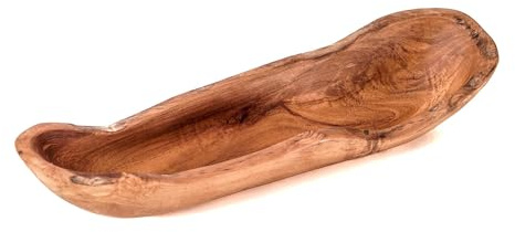 Windalf Rustikale Teakholzschale GALINA 33 cm | Antipasti, Baguette, Schreibtisch-Schale, Schlüsselschale, Vorraumschale, Handarbeit, Holz