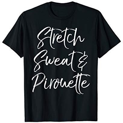 Funny Dance Class Workout Quote Stretch Sweat & Pirouette T-Shirt