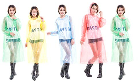 BESPORTBLE Fahrrad Regenbekleidung 5st Notfall-Poncho-Masse Einweg- Fahrrad Poncho Regenmantel Überziehen Regenbekleidung Mit Hut Outwear Regenmantel Op-Overall Schüttgut Kind Op-kittel