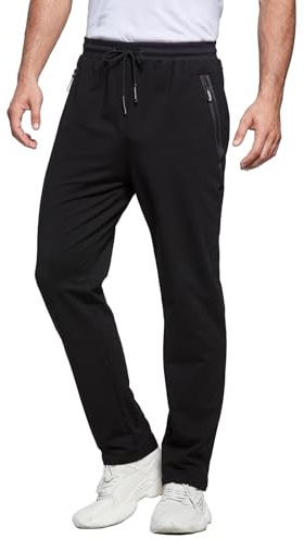 ZOXOZ Jogginghose Herren Slim Fit Trainingshose Sporthose Herren Baumwolle Fitness mit Reißverschlusstaschen