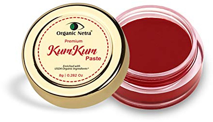Organic Netra Sindoor/Kumkum Paste | Waterproof Long Lasting, Smudge Proof Sindoor | Pure and Natural Deep Maroon Colour, Long lasting | Enriched with Natural and Organic Ingredients, 0.2 Oz