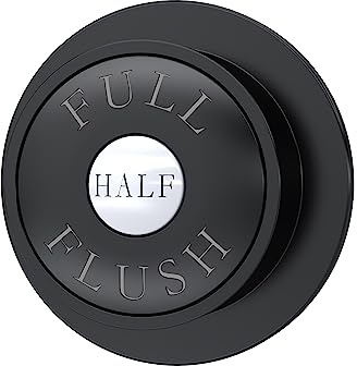 nuie TDPB02 Traditional Bathroom Dual Flush Round Push Button for Use with Concealed Cistern (Cistern Not Included), 70mm, Matt Black