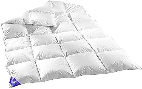 Welt der Träume Daunen-Federn Bettdecke 1 Stück | 155x200 cm | Füllgewicht: 1600 Gramm | Warm | 100% Baumwolle | Daunenbettdecke 155x200 | Federdecke | kein Lebendrupf | Winterdecke