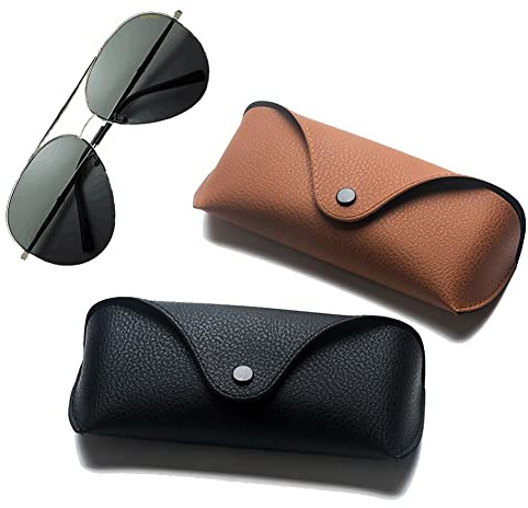 Butyeak Morbida Occhiali Custodia, Custodia per Occhiali in Pelle, Astuccio Marsupio per Occhiali da Sole Donna Uomo, Borsa per Occhiali da Viaggio Pieghevole, Unisex