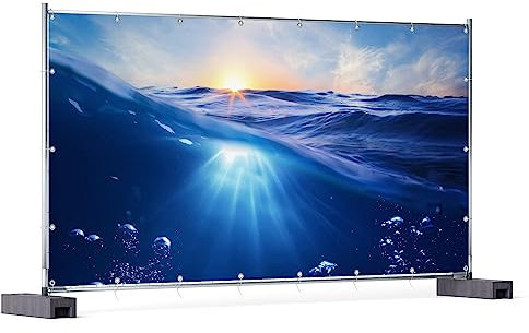 Wallario XXL Outdoor-Poster für Garten oder Balkon Wellen im Meer bei Sonnenuntergang, Motivbanner Größe: ca. 340 x 173 cm, Outdoor-Bild