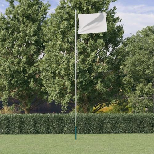 ADWOA Fahnenmast Teilbar Silbern 6,23 m Aluminium Fahnenstange Teleskop Fahnenhalterung