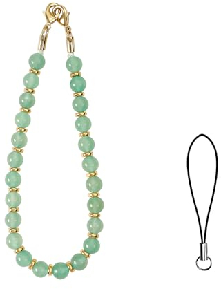 AOKSUNOVA Handykette Handgelenk Universal Kurz Handyanhänger Handy Kette Perlen Handyband Handschlaufe Handy Grün