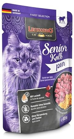 Leonardo Senior Nassfutter für Katzen ab 1 Jahr 16 Beutel x 85 g (Kalb)