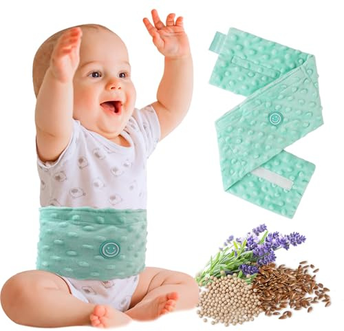 Comfheat Soulagement des coliques et des gaz pour nouveau-nés et tout-petits, graines de lin chauffantes, ceinture d'swaddling pour bébé, aide naturelle pour Upset Stomach chez les bébés et les