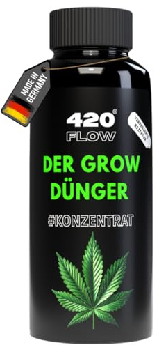 420Flow Cannabis Grow Dünger Stärkt Blätter & Zweige für gesundes Wachstum – Spezialformel für junge Pflanzen bis zur Vorblütephase (1000ml)