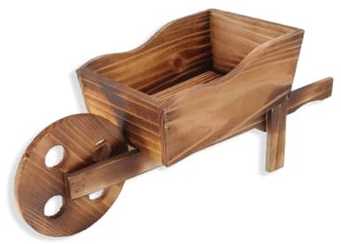 Flower Pot, Flower Pot Wooden Cart, Wooden Cart Flower Pot Wheelbarrow Planter Wooden Wagon Planter Outdoor Garden Plant Planter Wheelbarrow Decoration for Patio Garden Balcony