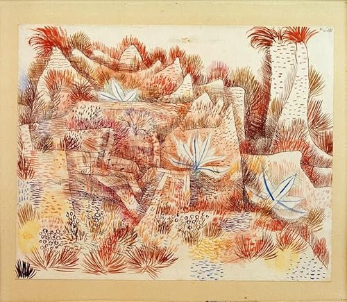 IPLUPJDY Kunstdruck Leinwand Poster Bilder Leinwand Poster Druck Landschaft mit Agaven von Paul Klee für Heimdekoration60x90cm