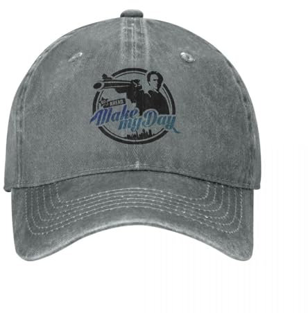 WVVCXCC Casquette de Baseball Unisexe et à la modeMake My Day Dirty Harry Vintage en détresse lavé Clint Eastwood Movie Hero Killer Snapback Hat Unisexe Chapeaux Capcadeaux de Plein air