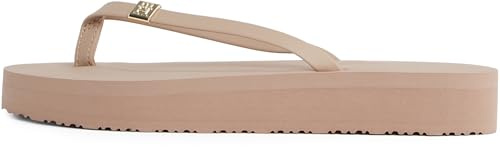 Tommy Hilfiger Damen Flip Flops Elevated Chic Beach Sandal mit Plateau, Braun (Claystone), 41