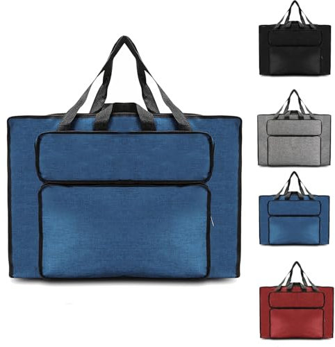 YushengTai Zeichentasche A2 Transporttasche für Zeichenplatte, Wasserdicht Drawing Bag, Multifunktional Zeichnung Tasche Zeichenmappe, Kunstmappe mit Die Seitentasche für Kunstutensilien (A2, Blau)