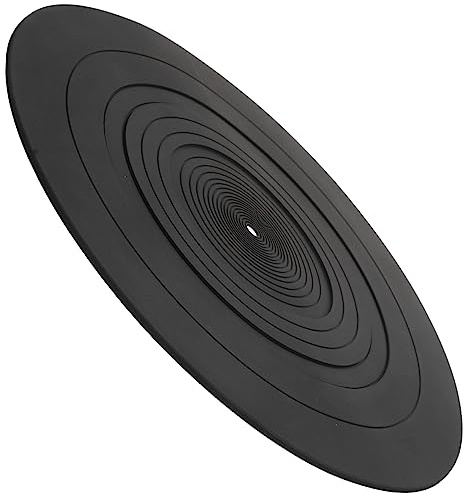 Vinyl Spielermatte aus Silikon für Plattenspieler, Schwarz | Schonend für Schallplatten, Leicht zu Verwenden, Hält den Spieler Sauber, Ersatz für Alte oder Defekte Matten