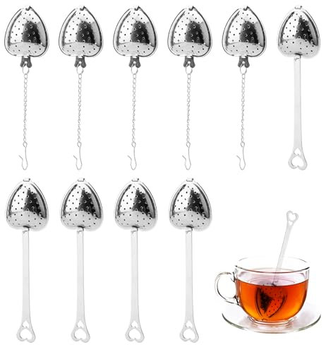 HENGBIRD 10 Piezas Colador Te, Infusor De Te, Fabricado En Acero Inoxidable 304 Filtro Te, Colador De Té Para Preparar Té, Apto Para Tés, Especias Y Aromas