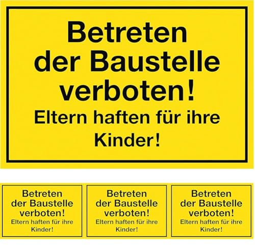 Metafranc Hinweisschild Betreten der Baustelle verboten! - 400 x 250 mm/Beschilderung/Verbotsschild/Zutrittsverbot/Privatgrundstück/Baustellenkennzeichnung/Gewerbekennzeichnung / 500470