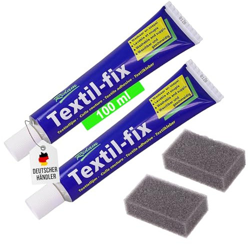 Langlauf Schuhbedarf Textilkleber Waschmaschinenfest –extra stark & wasserfest – Stoffkleber für Kleidung, Textilien, Baumwolle, Jeans, Leder- Nähkleber – transparent,flexibel&lösungsmittelfrei 100ml