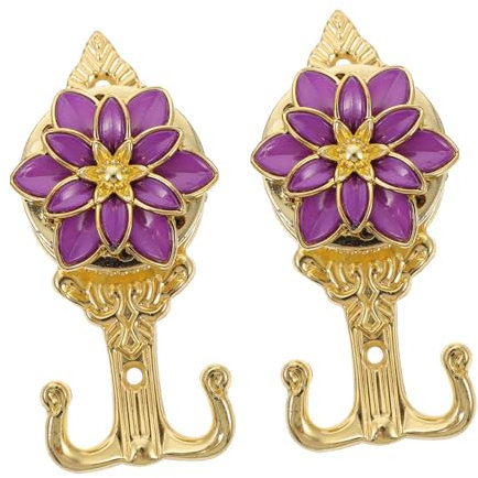 BESTOYARD 2stücke Doppelhaken Wandhaken Für Bad Und Küche Blumen-Design Robuster Wandhaken Aufbewahrung Von Kleidung Und Kleinen Gegenständen Pflegeleicht Und Korrosionsbeständig
