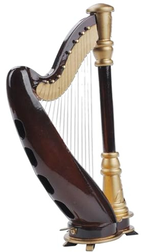 Miniatura di arpa, modello di arpa in miniatura, modello di strumenti musicali per scrivania, 5,5 pollici, decorazione per la casa, decorazione da tavolo