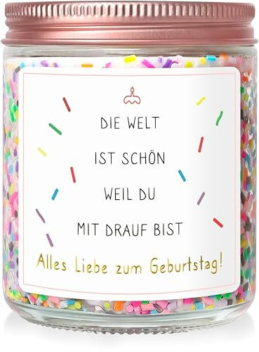 LUXHOMY Geburtstagsgeschenk für Frauen, Geschenk für Freundin, Geburtstag Kerze, Geschenke zur Geburt für Frau, Freundin, Freund, Mama, Schwester, Tochter, Vanille-Duftkerze (200g)