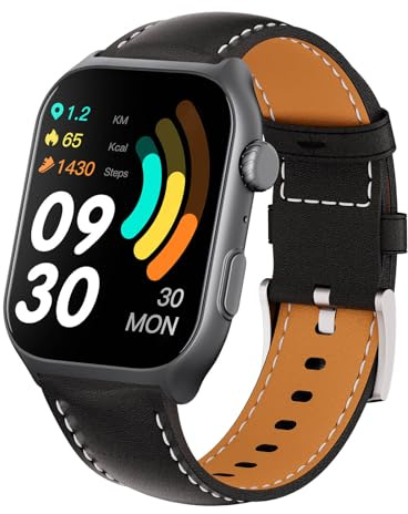 RORIOS Smartwatch för män kvinnor smart sportklocka fitness armbandsklocka aktivitetsmätare smart klocka, Svart B, L