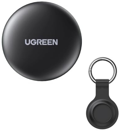 UGREEN FineTrack Mini (1er Pack) kompatibel mit Apple Find My (nur iOS) | 18 Monate Auswechselbare Batterie, Smarttag mit 80dB Piepton, GPS Tracker für Rucksack, Schlüssel, Koffer, Reisepässe