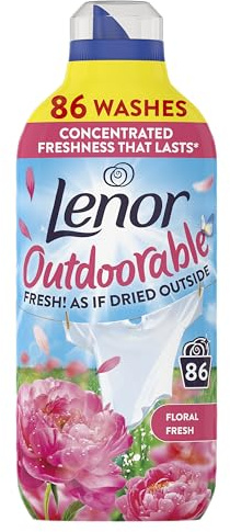 Lenor Outdoorable Fabric Conditioner 86 Washes, 1.204l, Floral Fresh, Ultra Concentrated Freshness