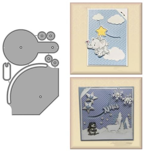 Sredwtk Beweggbar Karten Stanzschablonen Geburtstag Weihnachten Metall Prägeschablonen Stanzformen Schneiden für DIY Karte Sammelalbum Scrapbooking Fotoalbum Deko