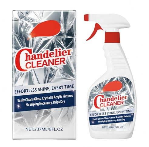 Chandelier Cleaner Drip Dry Spray,No Wipe Spray Away Dust Remover,No Wipe Dust Remover for Chandelier,Drip and Dry C-handelier Cleaning S-pray,Effortless Streak-Free Clean Finish,Glass Cleaner Sp-ray