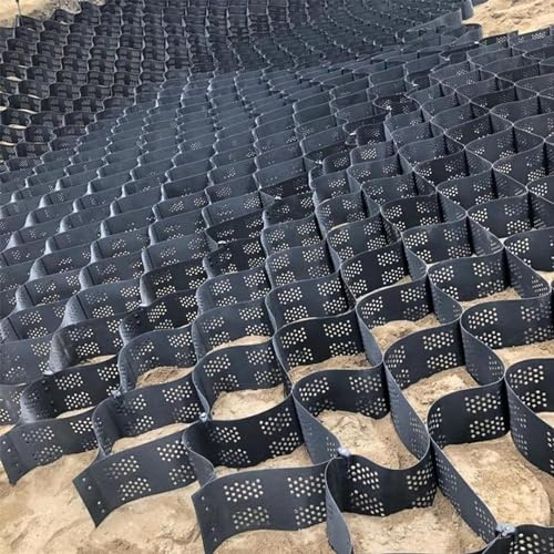Caillebotis en plastique Géogrille de grille de gravier, stabilisateur de sol de 2 pouces de hauteur for le renforcement des murs de pente, grilles de gravier d'aménagement paysager, pavés d'allée Cai