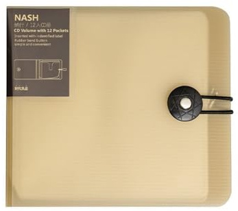 Lot de 12 boîtes de rangement portables pour disques CD-DVD avec boucle et bande élastique