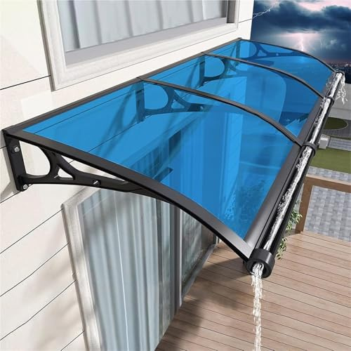 23.6/31.4in widths Door Window Awning, Polycarbonate Cover, Front Door Outdoor Patio Awning Canopy UV Rain Snow Protection Hollow Sheet, Easy to assemble, for Patio, Door, Deck, Porch(A,60 * 120cm)