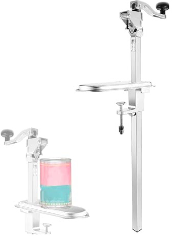 Abrelatas manual resistente, abrelatas industrial de acero inoxidable para latas grandes, altura ajustable, corte rápido, ahorra tiempo y esfuerzo