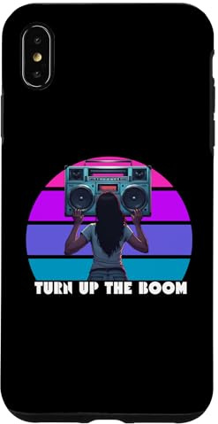 Boombox Retro 80's Boombox, Cassette de Musique rétro Turn Up The Boon Coque pour iPhone XS Max