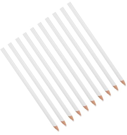 Artibetter 10 Pcs White Grease Pencils Art Marking Chalk Pencils for Fabric Glass Metal Sewing Tailors Drawing Crayons