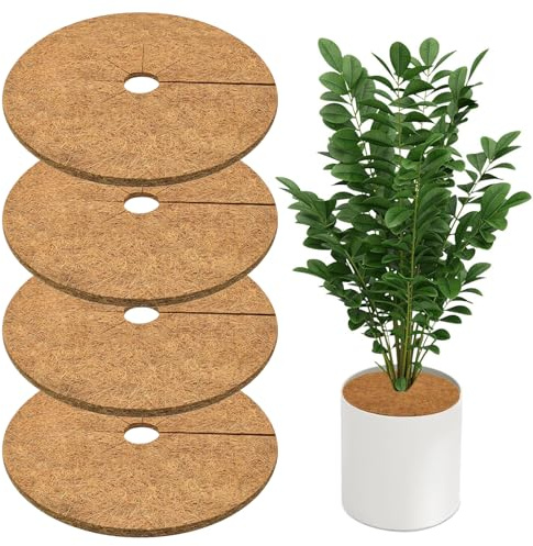 Saituo Home 4 stycken växtskydd vinter, 30 cm vinterskydd växter utomhus, tjocklek 0,3–0,4 cm kokosmatta, rund kokosmatta vinterskydd för krukväxter, kokosmattor för köldskydd, frost (30 cm)