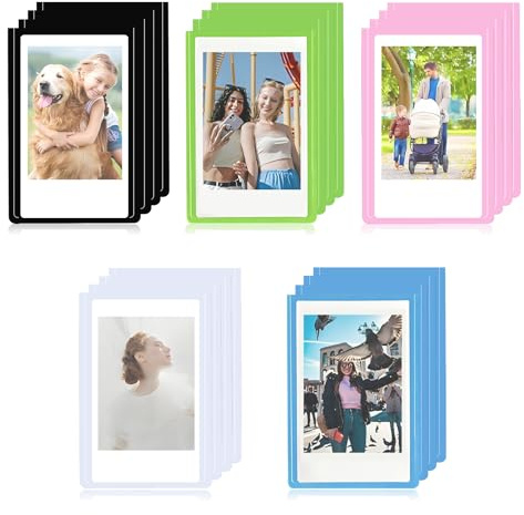SRVAXZN 20 Stück Mini Kühlschrank Magnetrahmen, Magnet Bilderrahmen 9.3 × 6.3 cm Kleine Magnetische Fotorahmen Bilderrahmen Magnetisch in 5 Farben Fotomagnete für Fotos Postkarten DIY