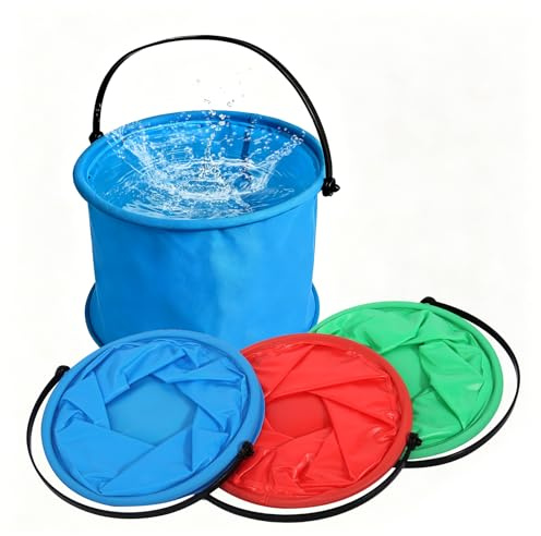 8 Stück Faltbarer Eimer 2L Tragbarer Strand Falteimer Multifunktional Bunte Kleiner Eimer für Camping Angeln Strand