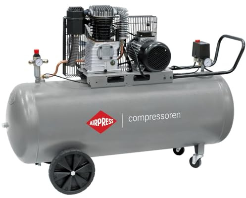 Airpress® ölgeschmierter Druckluft-Kompressor 4,0 PS / 3 kW 10 bar 200 Liter Kessel 400 Volt großer Kolben-Kompressor HK 600-200