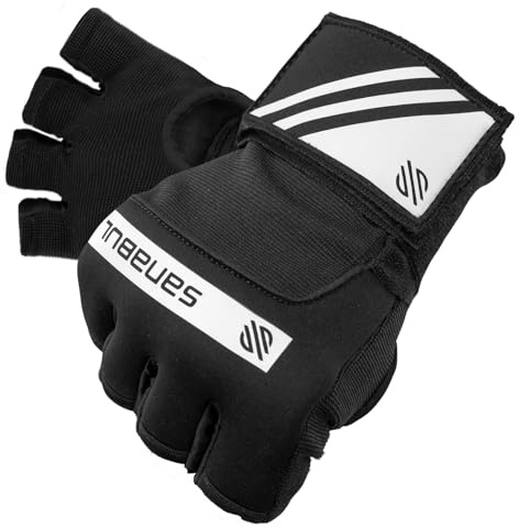 Sanabul New Gel Quick Hand Wraps Lådor Kickboxing MMA Muay Thai (Svart/Vit, S/M)