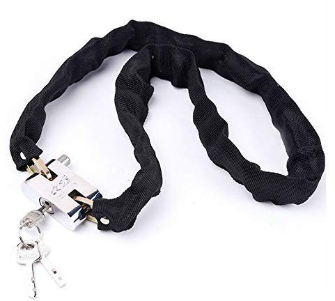 Bike Chain Lock, Heavy Duty Anti-Theft Bicycle Chain Lock with Padlock for Bicycle, Motorcycles, Scooters, Moped, Outdoors, 26x130cm
