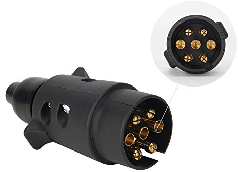 OPP ULITE 7 Pin Trailer Plug Socket, 7 Pin Electric Trailer Socket Connector 12V Waterproof Trailer Plug Socket for Truck RV Cars Boat Trailer Caravan Trailer Accessories Adapter (TP02A-7 Pin)