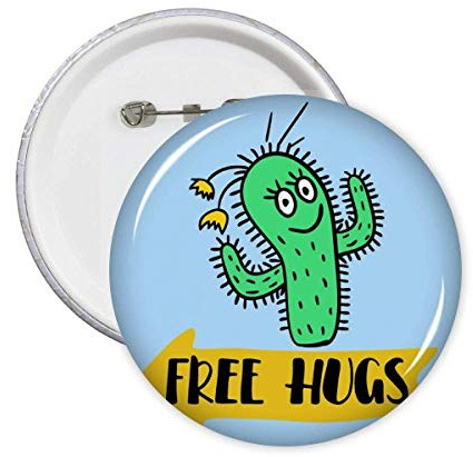 Free Hugs Lot de 5 pin's en forme de cactus Art déco