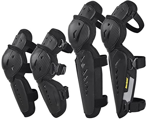 Hcclijo Motocicleta Rodillera Protección Codera Motocross Rodilla Motocicleta Anti-caída Reflectante Moto Protección KP01 Set