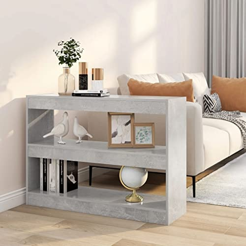 homiuse 2 Regale Bücherregal/Raumteiler Betongrau 100x30x72 cm BüCherregal Regal Wand WüRfelregal Kinderregal BüCherregal Holz Buchregal BüCherschrank Aufbewahrungsregal Korridor&Zimmer